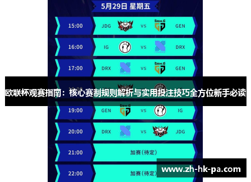 欧联杯观赛指南：核心赛制规则解析与实用投注技巧全方位新手必读